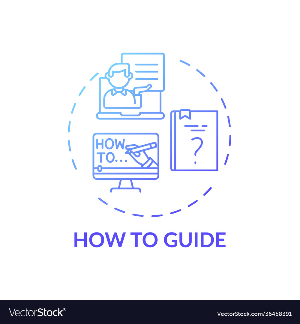 How to guide concept icon Royalty Free Vector Image