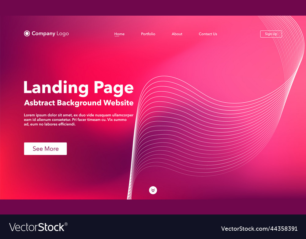 Landing page abstract background website template Vector Image Landing page abstract background website template