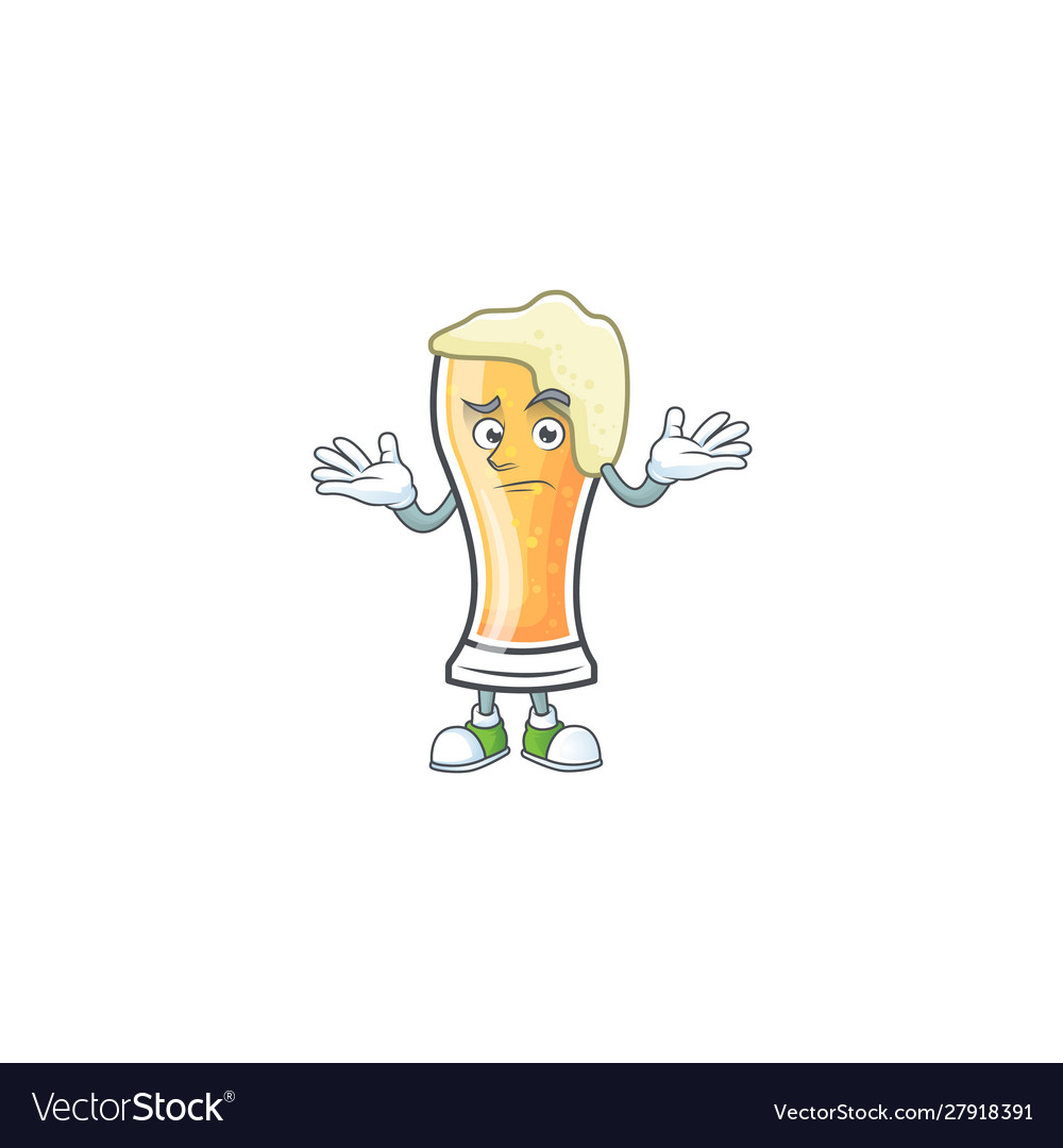 Mascot a grinning in cartoon beer glass Royalty Free Vector