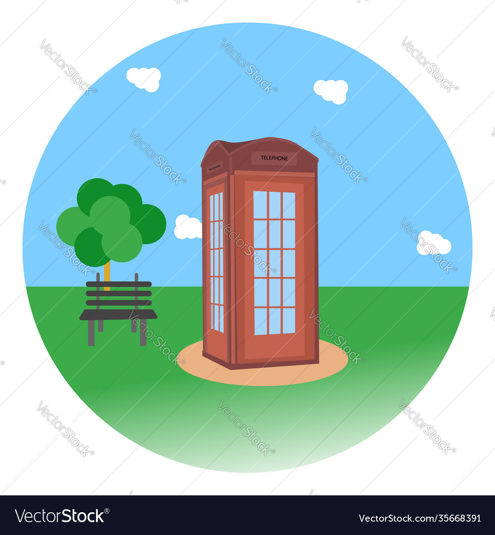 Old english phone on white background