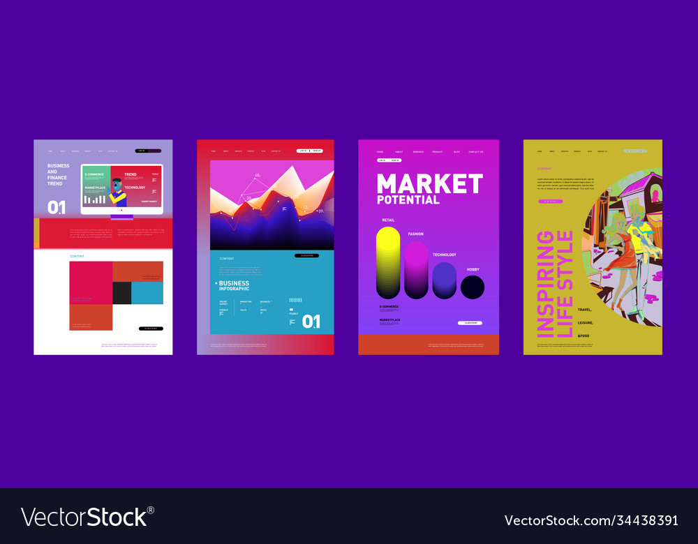 Presentation and website interface layout design Vector Image Presentation and website interface layout design