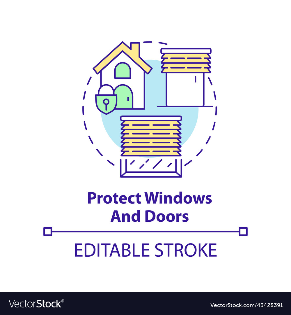 Protect windows and doors concept icon