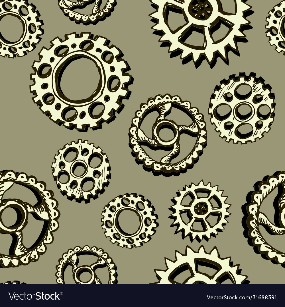 Seamless pattern with gears