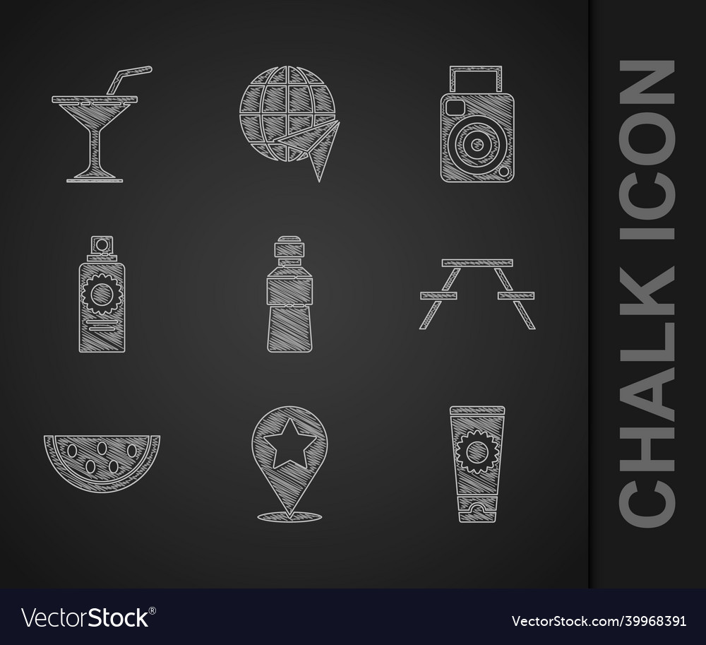 Set bottle of water map pointer with star