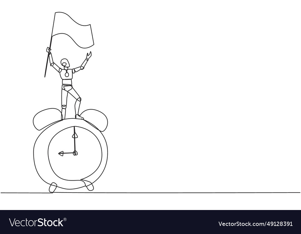Single continuous line drawing of robotic