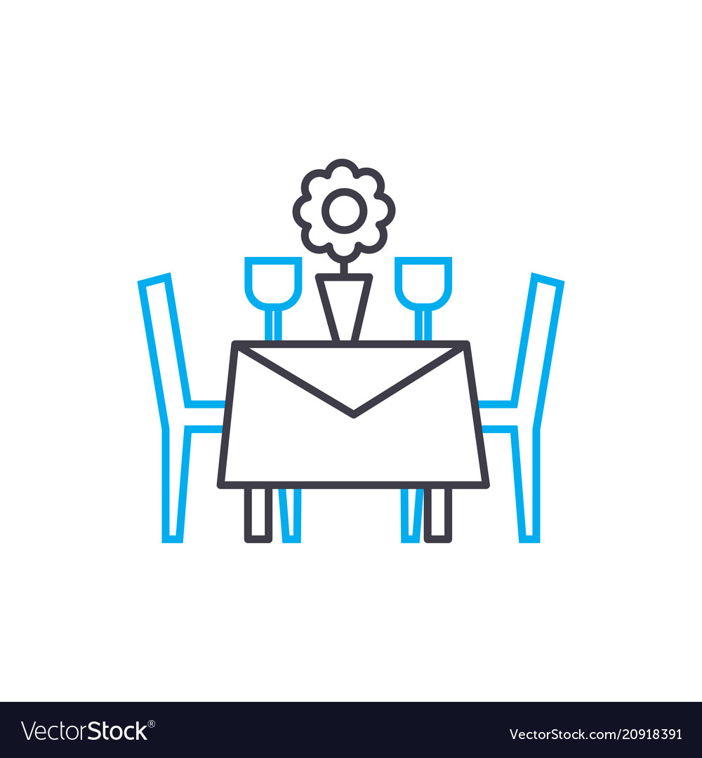 Table in the cafe linear icon concept vector image Table in the cafe linear icon concept
