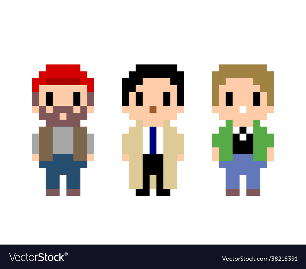 Premium Vector  Male and female 8 bit pixels people in pairs for cross  stitch pattern in vector illustration