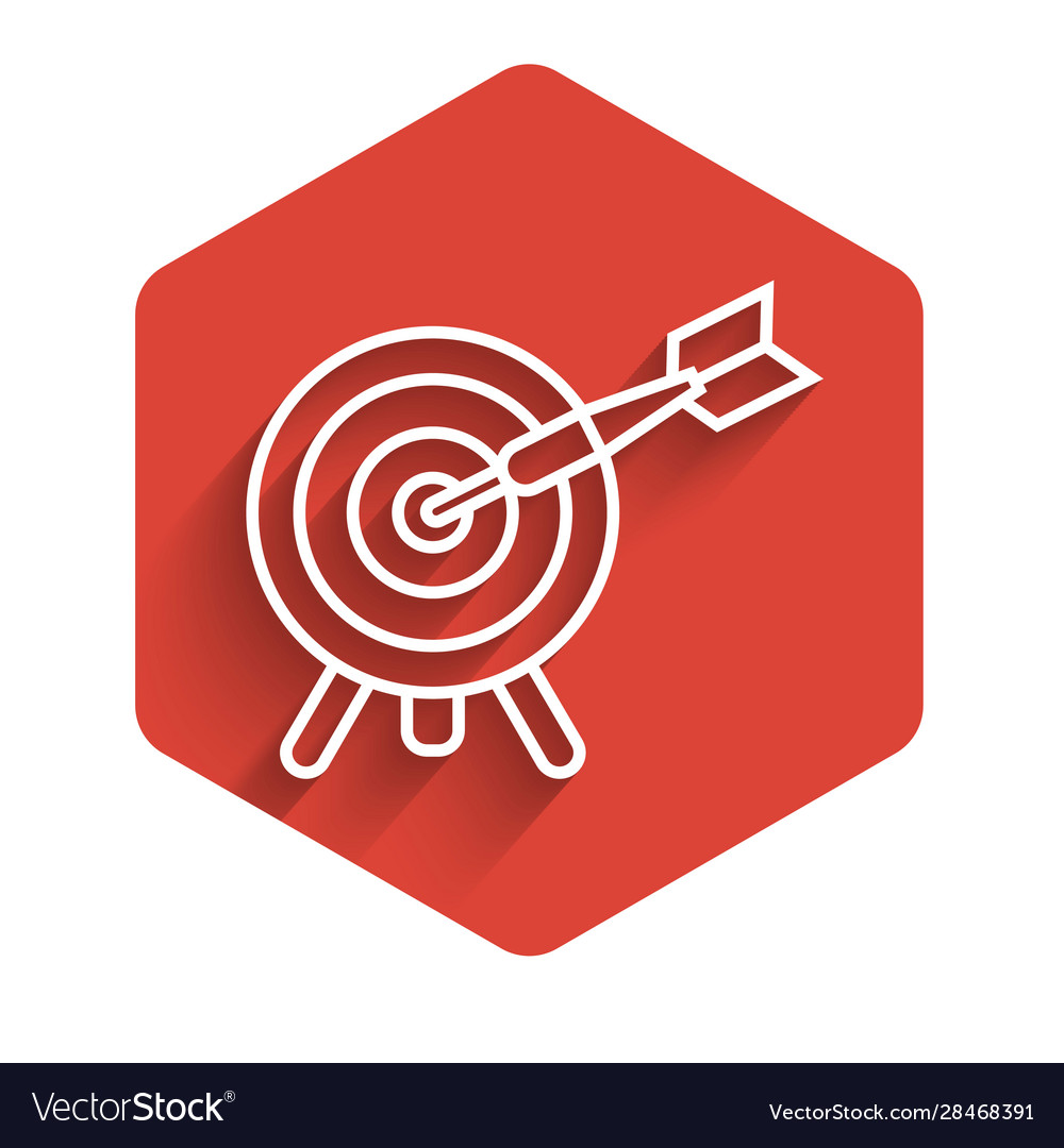 White line target with arrow icon isolated Vector Image White line target with arrow icon isolated