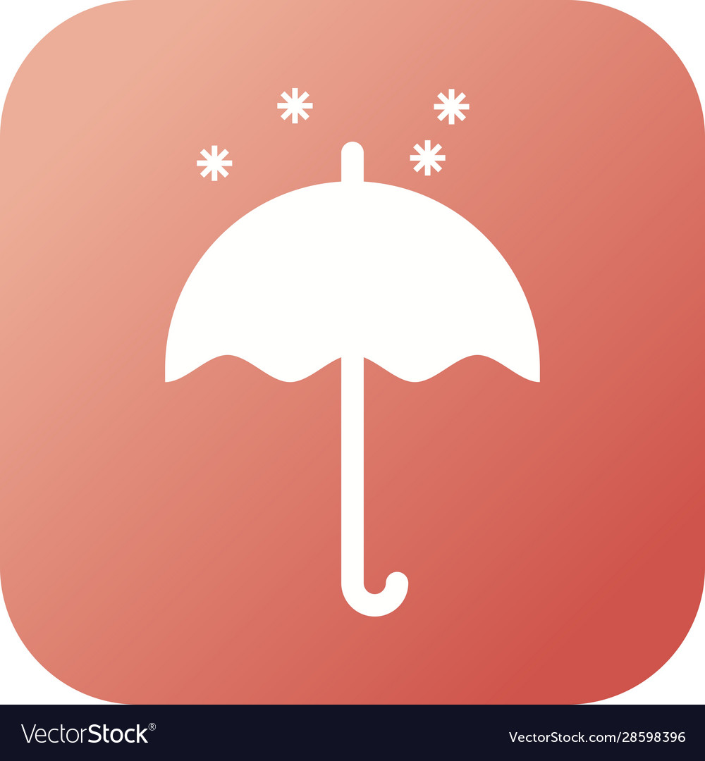 Beautiful snow in umbrella glyph icon
