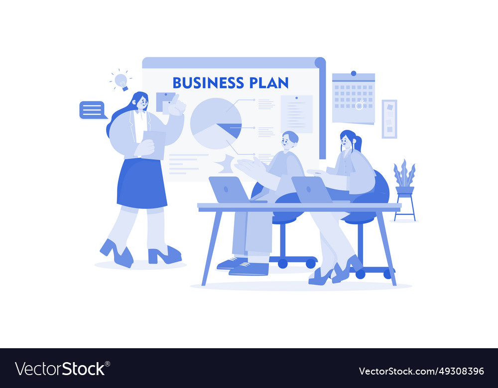 Business woman sharing plan with team