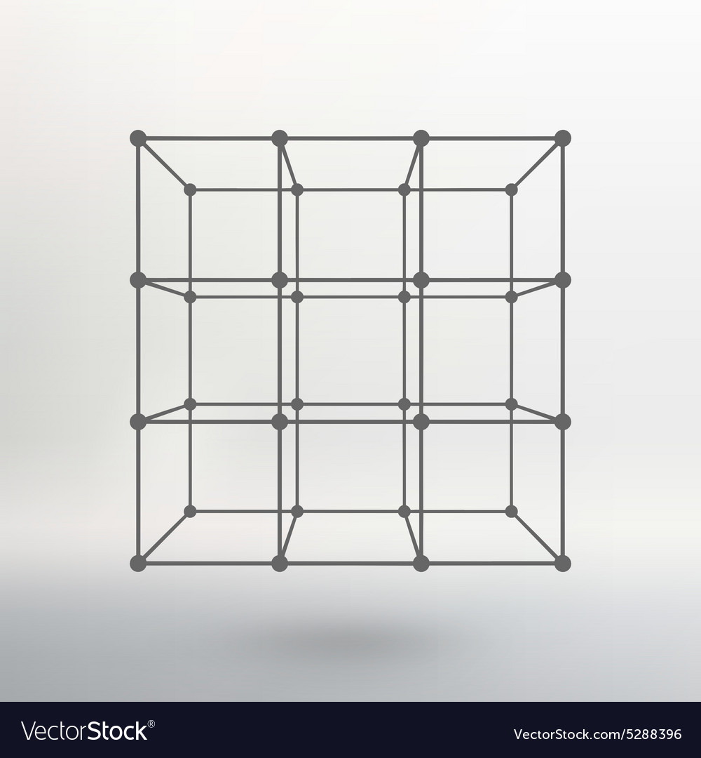 Cube of lines and dots