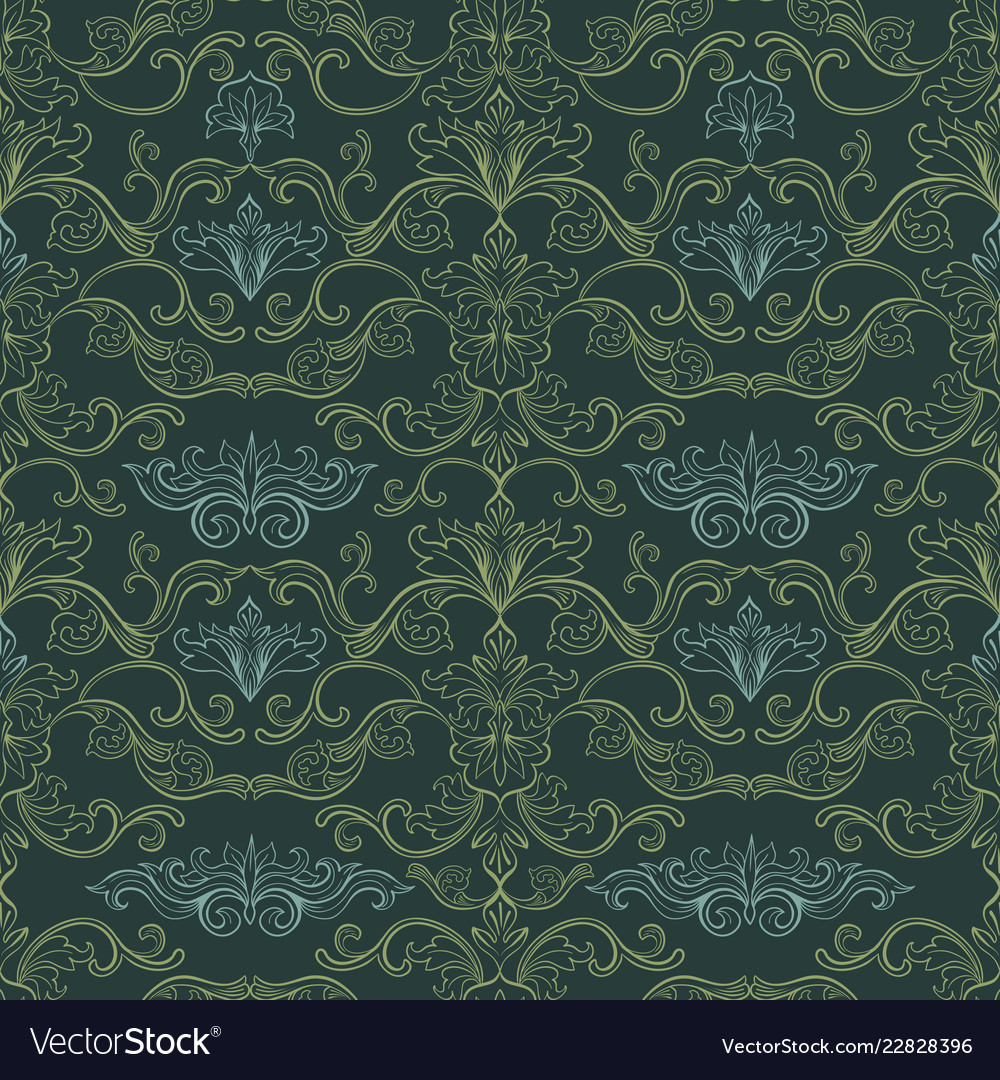 Damask vintage seamless pattern Royalty Free Vector Image