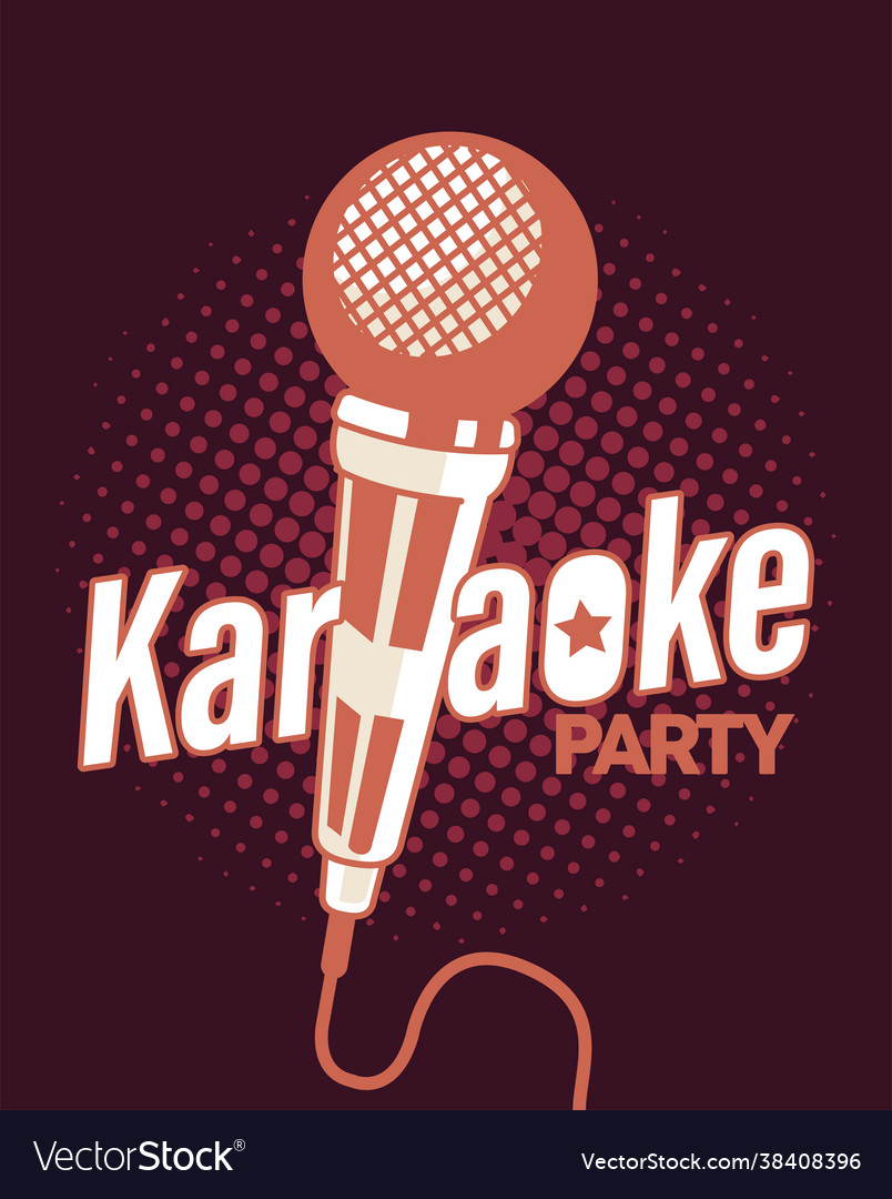 Karaoke party poster Royalty Free Vector Image