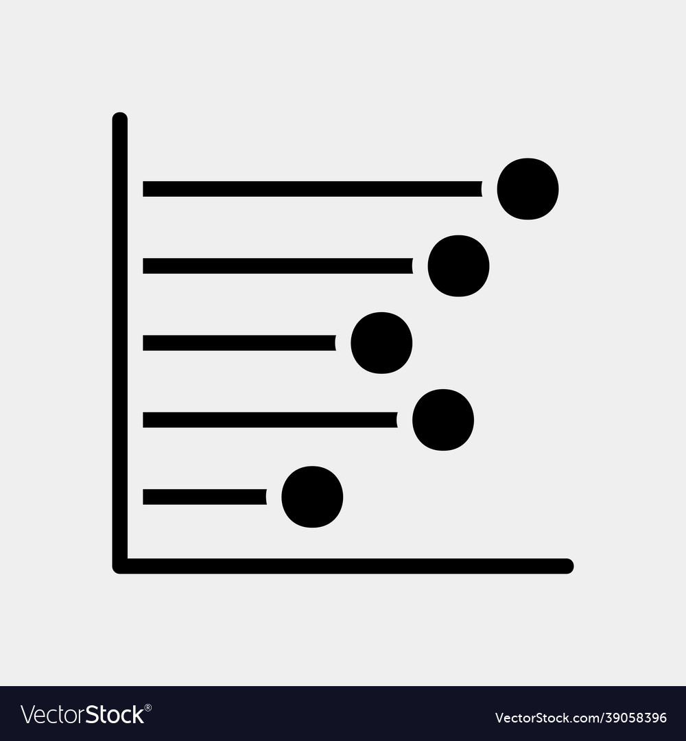 Line chart icon in solid style for any projects vector image Line chart icon in solid style for any projects