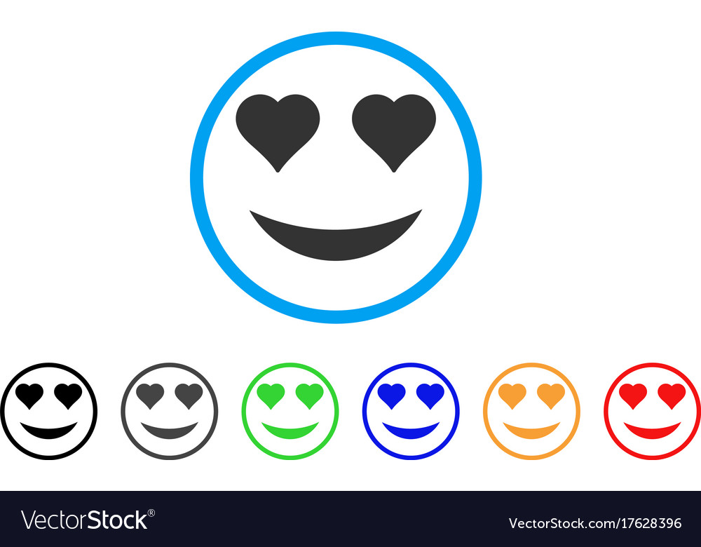 Love smile rounded icon