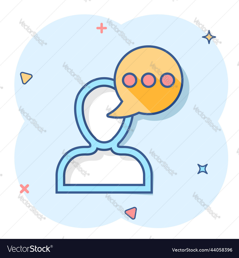 Man head mind thinking icon in comic style speech Vector Image