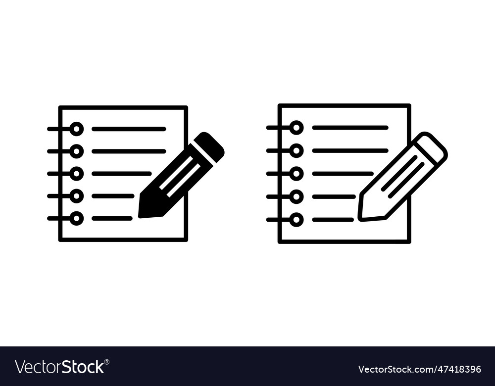 Note icon set notepad Vector Image Note icon set notepad