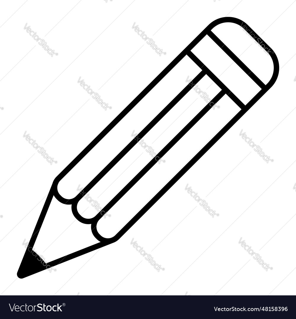 Pencil with eraser icon symbol flat Royalty Free Vector