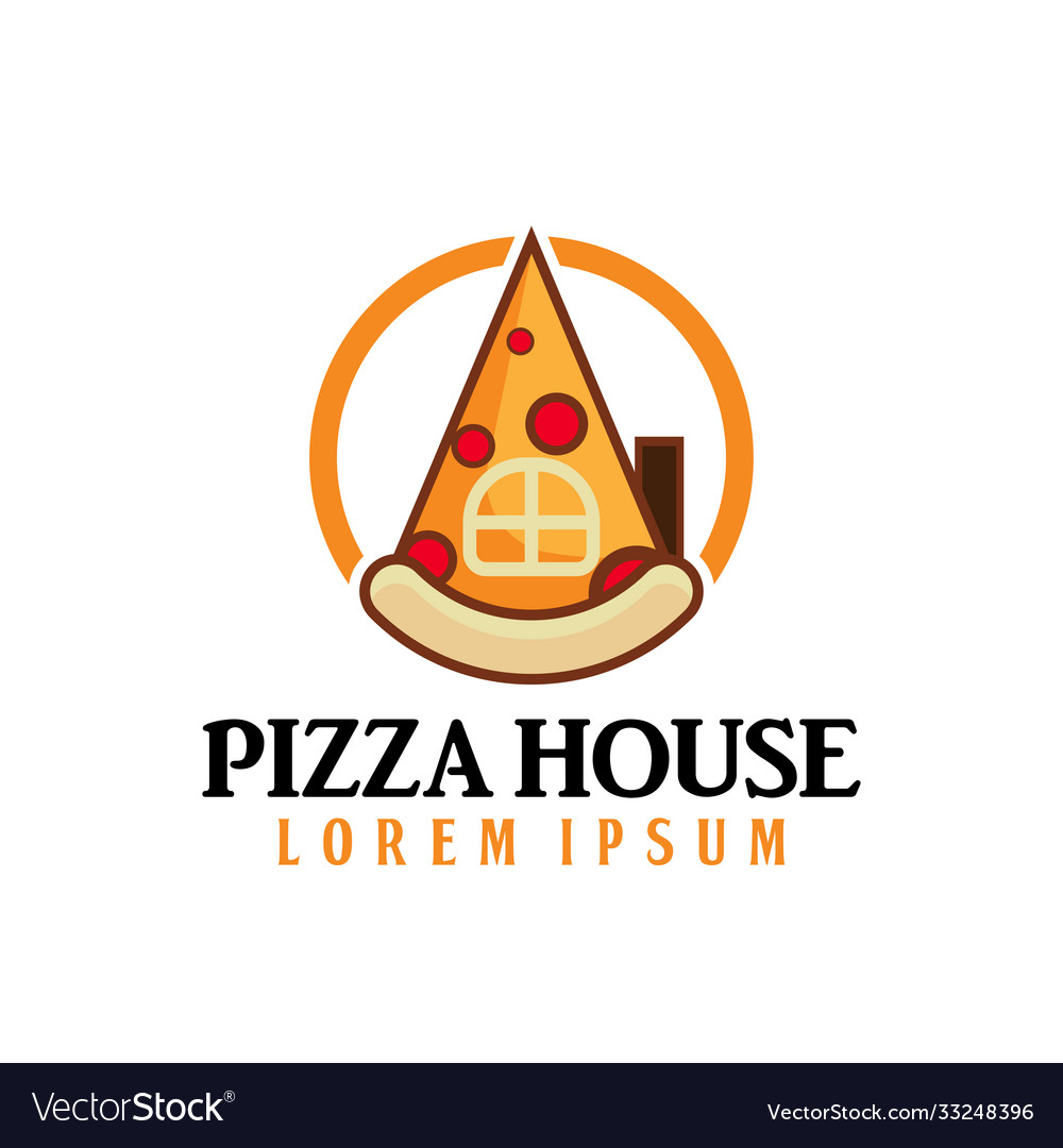 Pizza house logo pizzeria fast food junk Vector Image