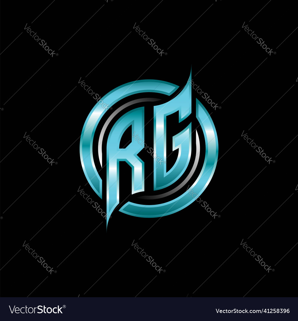 Rg initial monogram logo circle rounded