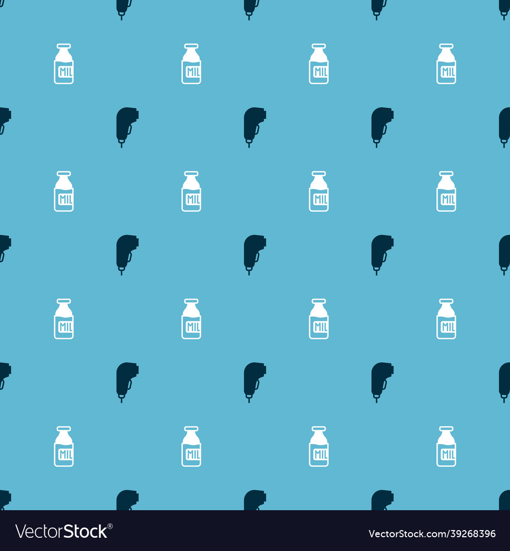 Set scanner scanning bar code and bottle with milk vector image Set scanner scanning bar code and bottle with milk