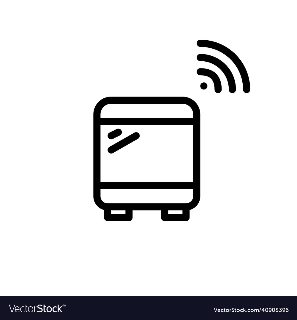 Smart bus minimalistic line art icon pixel vector image Smart bus minimalistic line art icon pixel