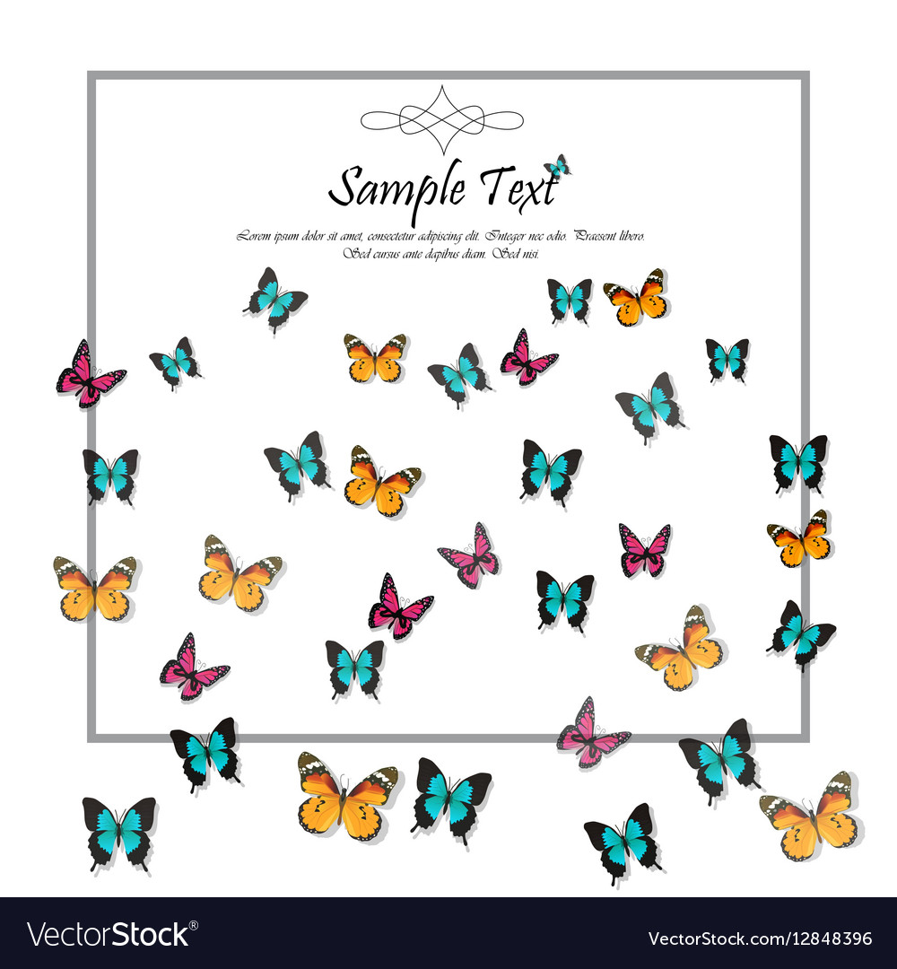 Spring background with butterflies