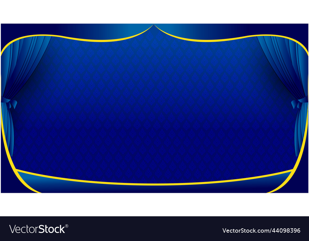 Thai Pattern Stage Backdrop With Curtain Vector Image