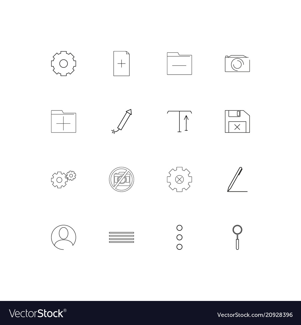 User interface linear thin icons set outlined
