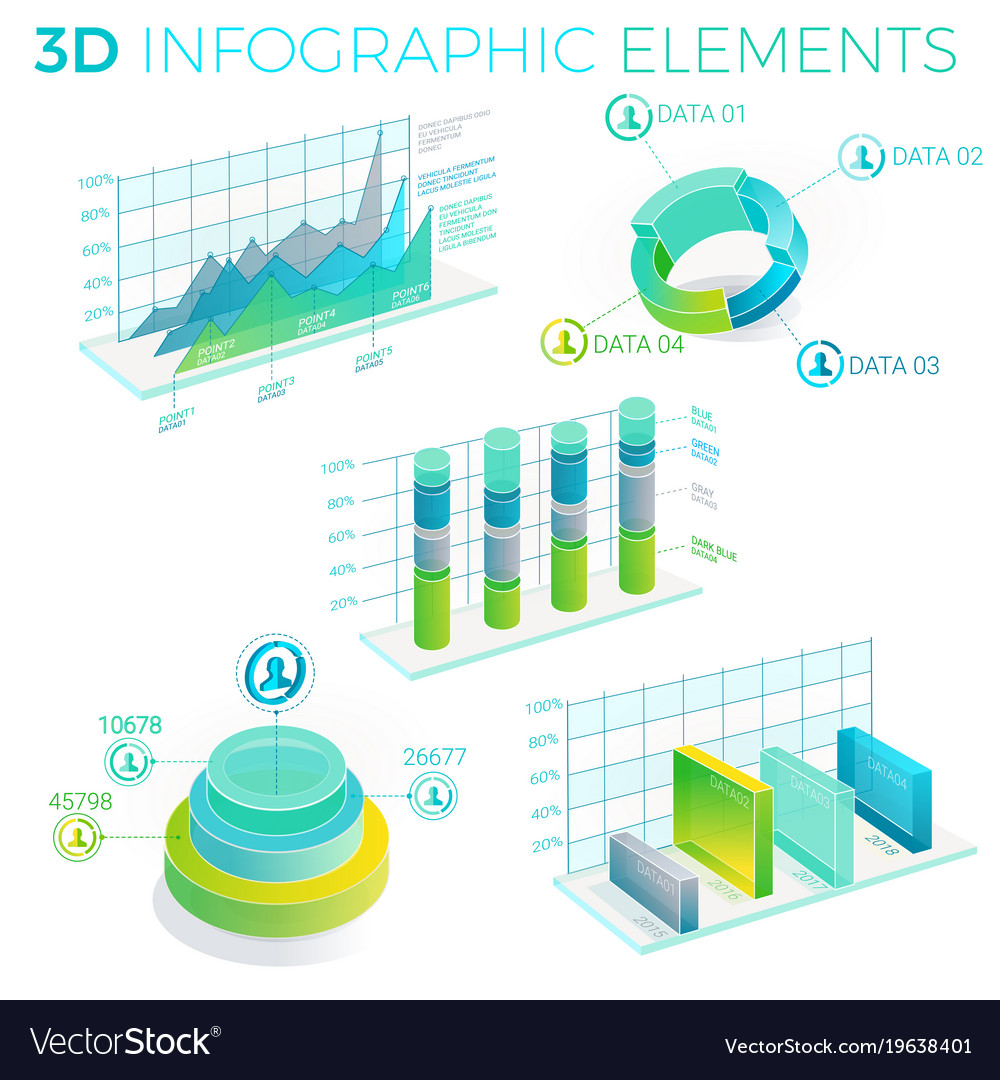 3d infographic elements Royalty Free Vector Image