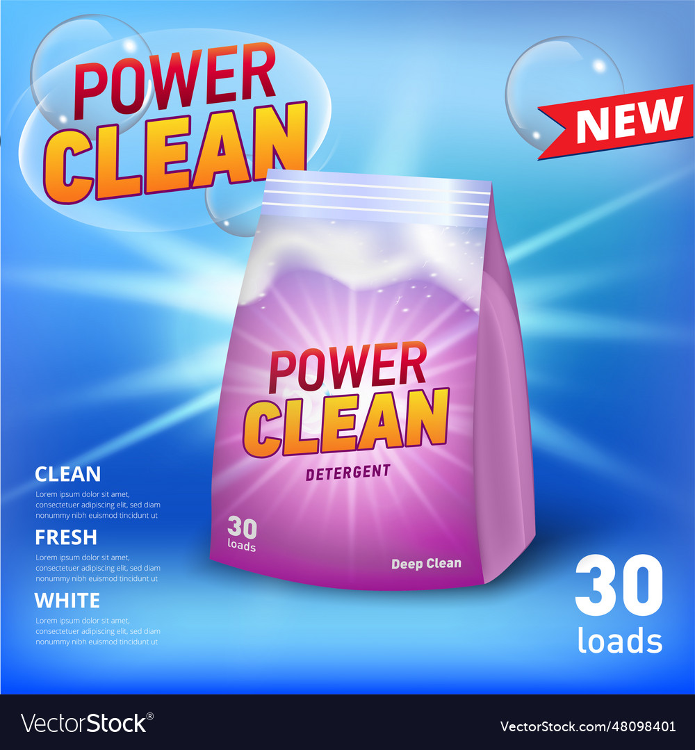 Advirtising template for laundry detergent in Vector Image