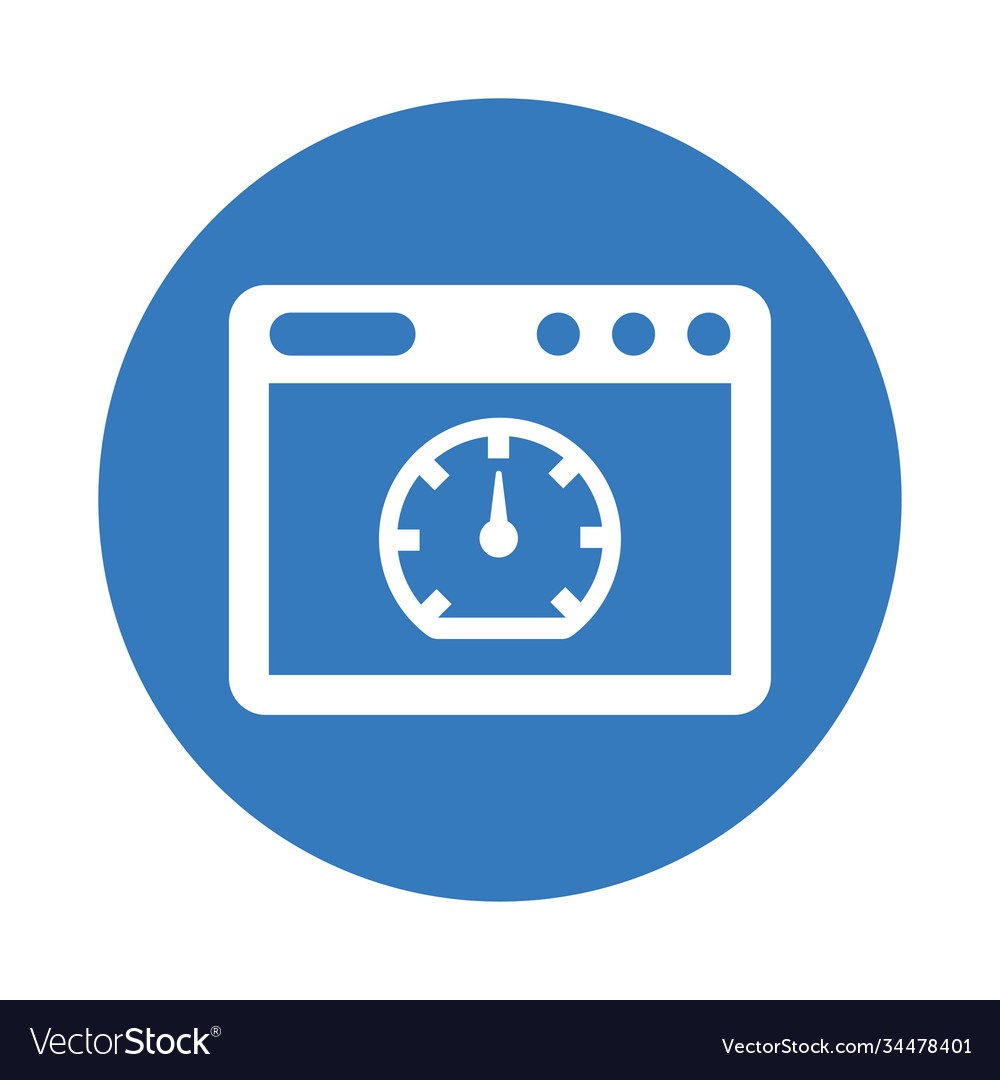 Application browser page speedometer icon blue