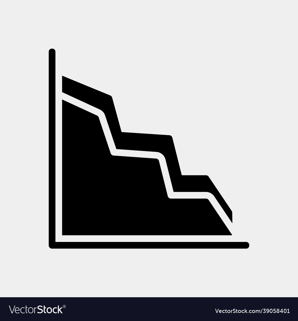 Area chart icon in solid style for any projects