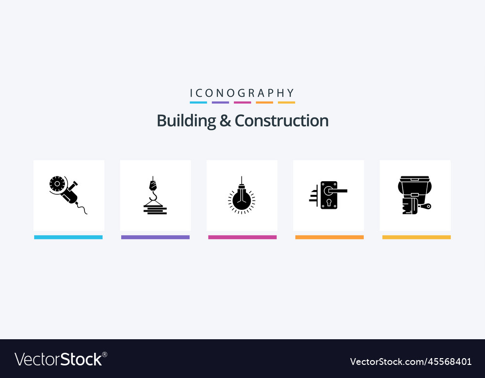 Building and construction glyph 5 icon pack