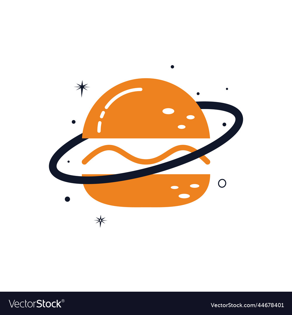 Burger planet logo design template