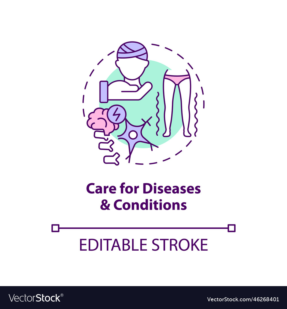 Care for diseases and conditions concept icon Vector Image