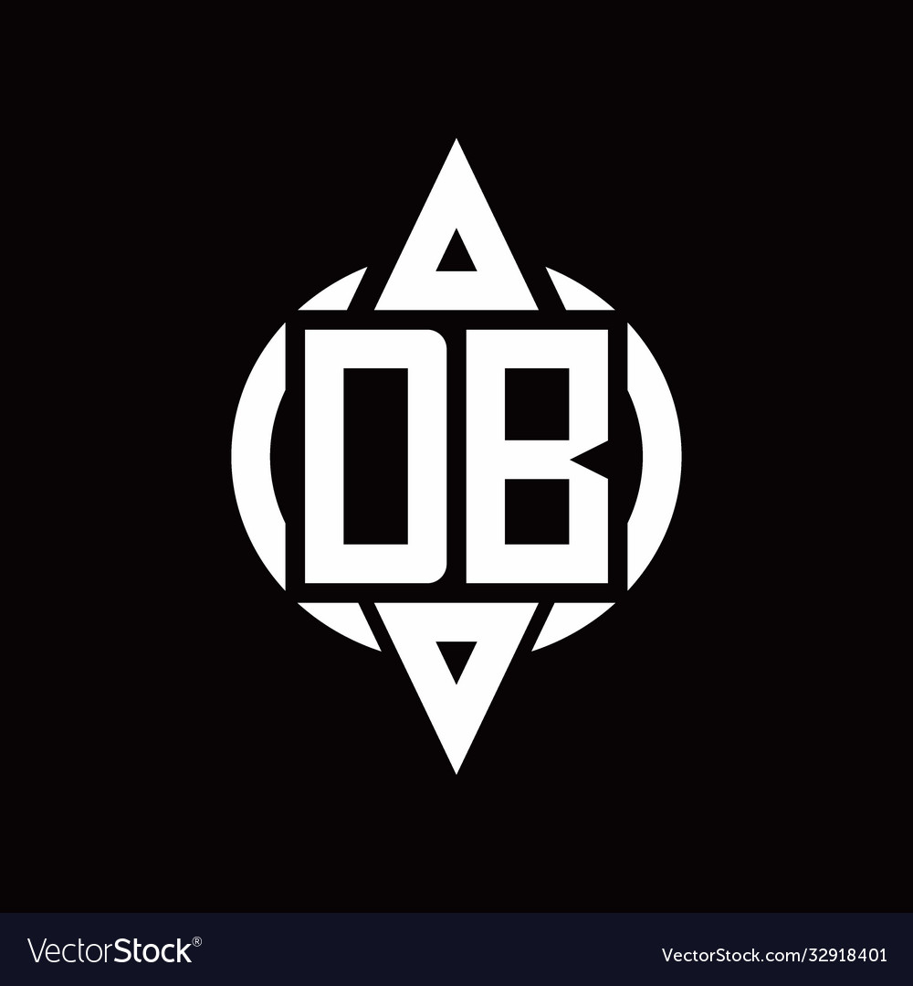 Db logo with circle rounded combine triangle top
