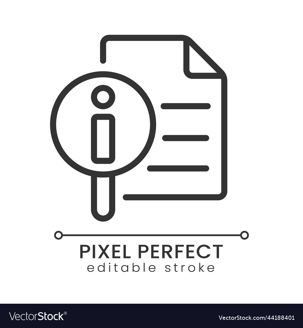 Get more information pixel perfect linear icon Vector Image Get more information pixel perfect linear icon