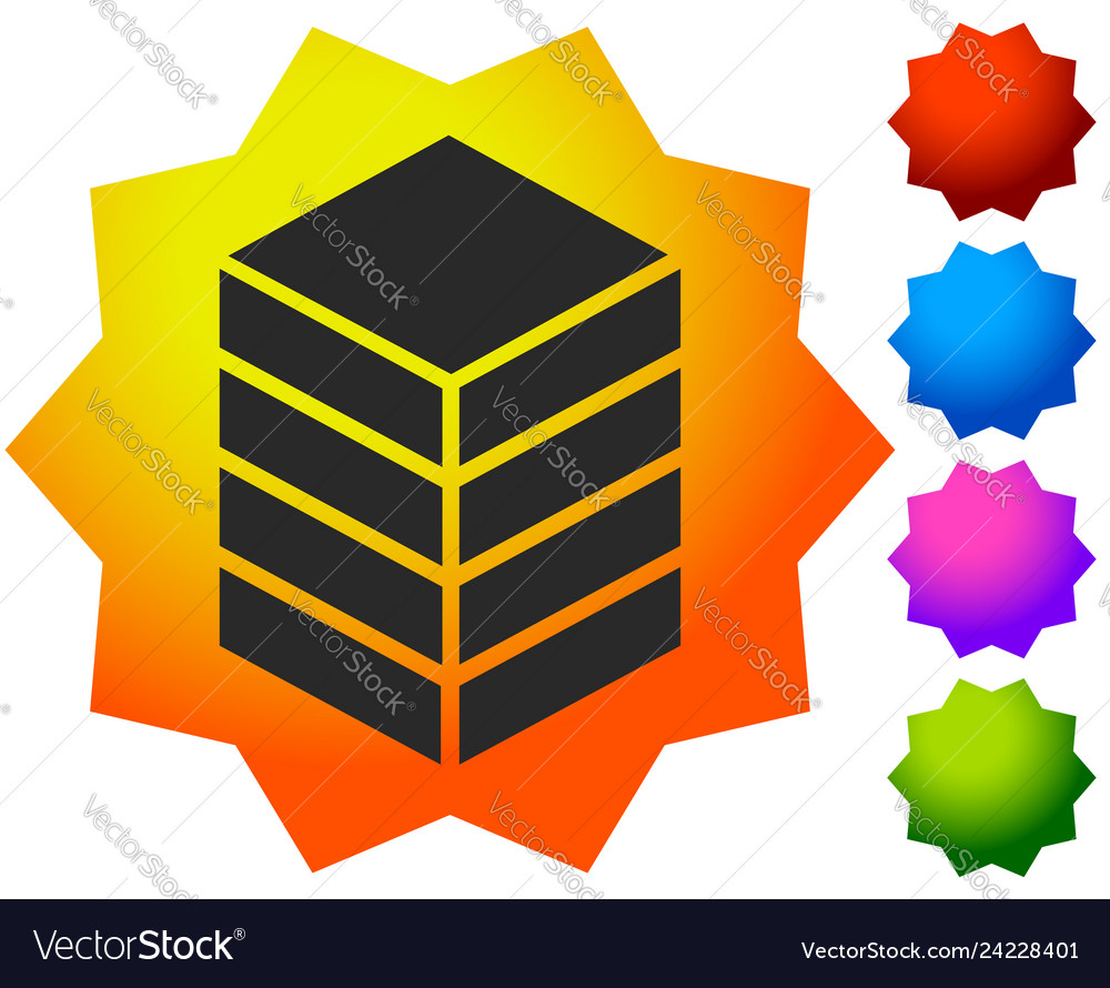 Icon with tower rack storage container datacenter
