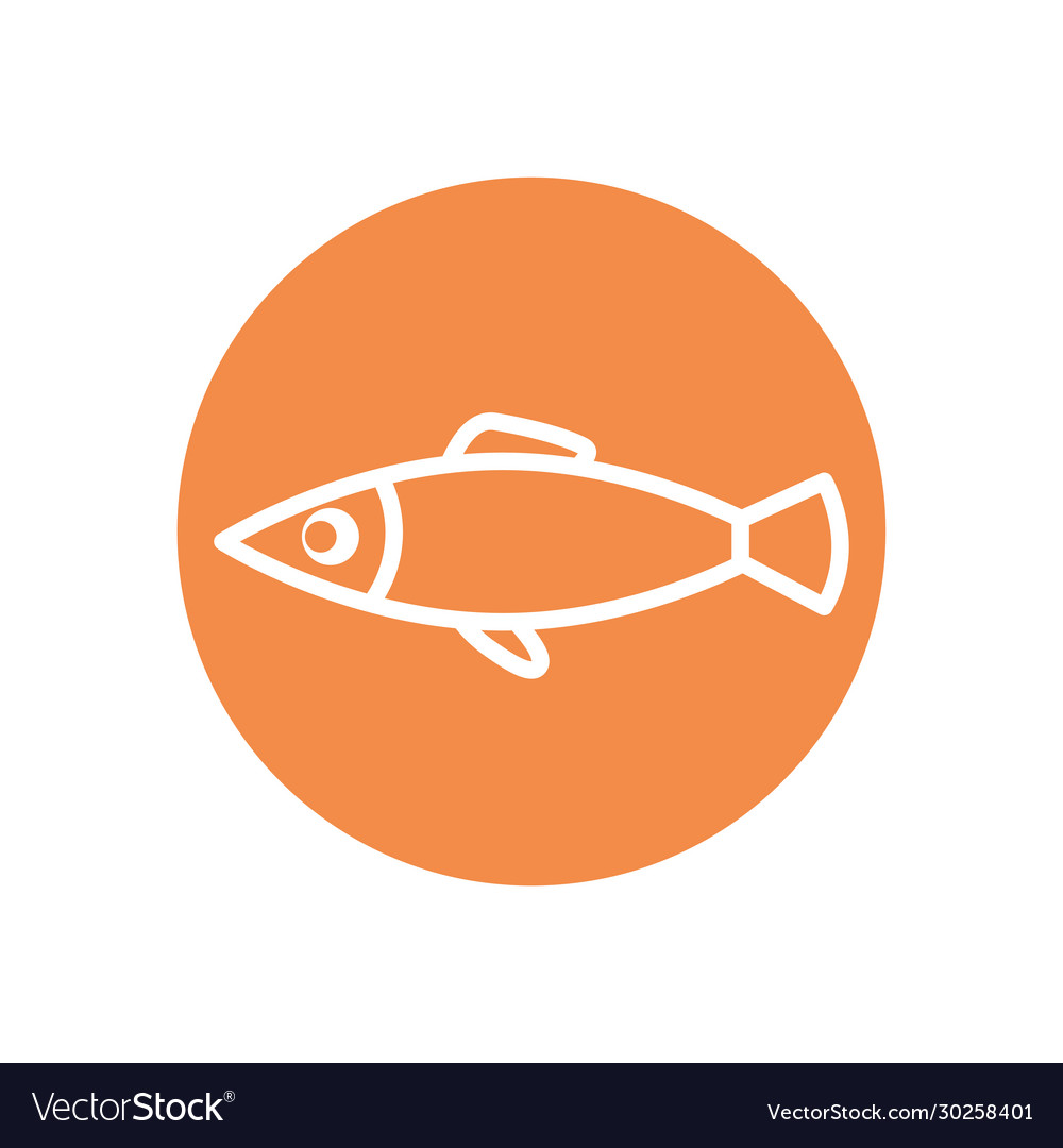 Isolated fish line block style icon design