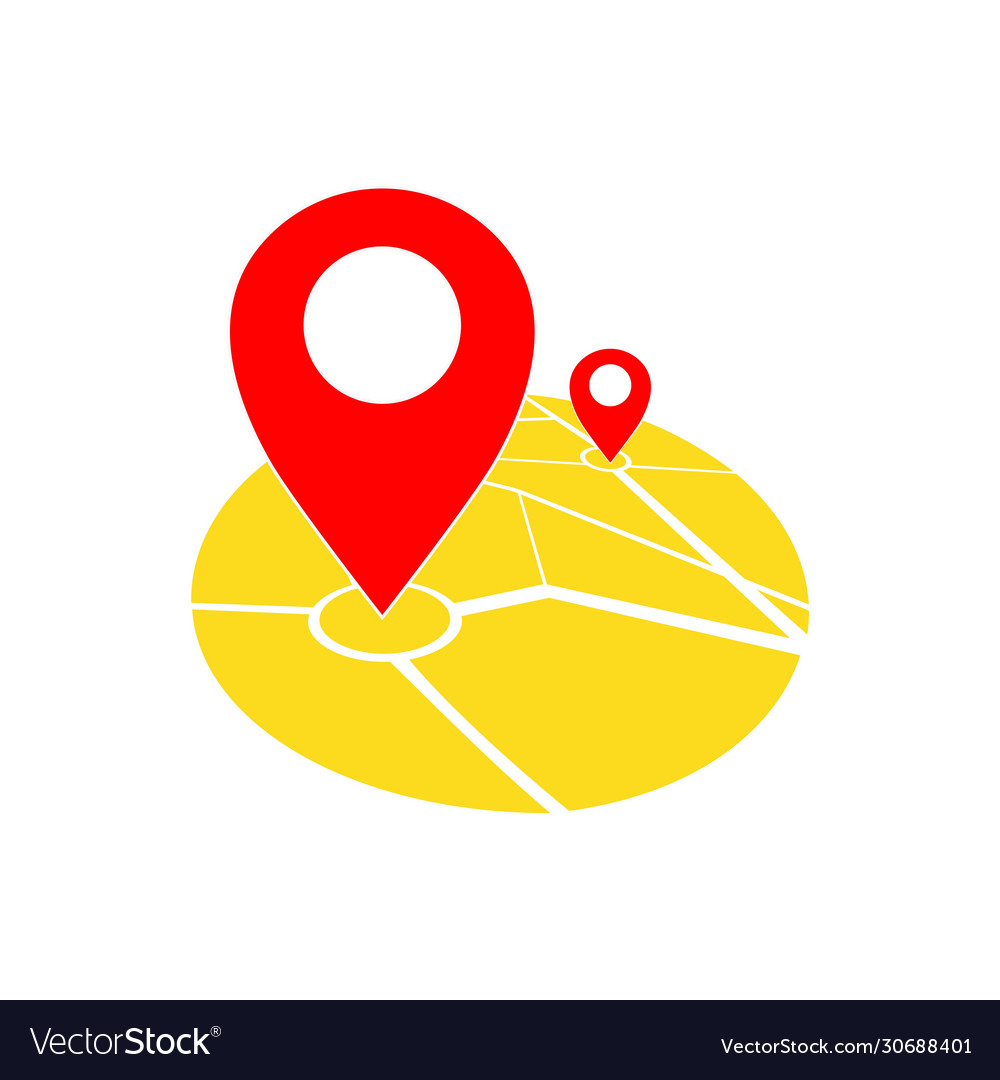 Map location pointer geo pin icon in red