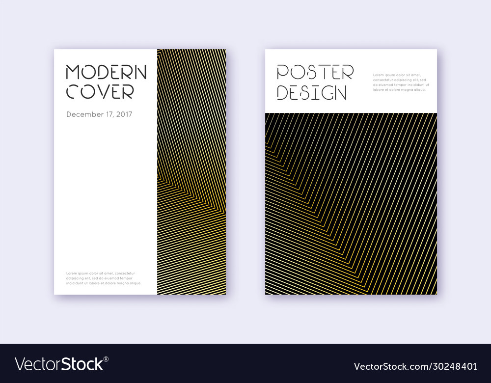 Minimal cover design template set gold abstract l Vector Image