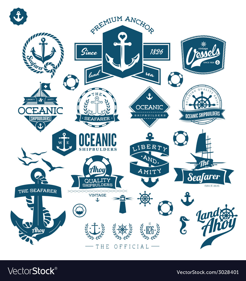 Nautical badges and labels Royalty Free Vector Image