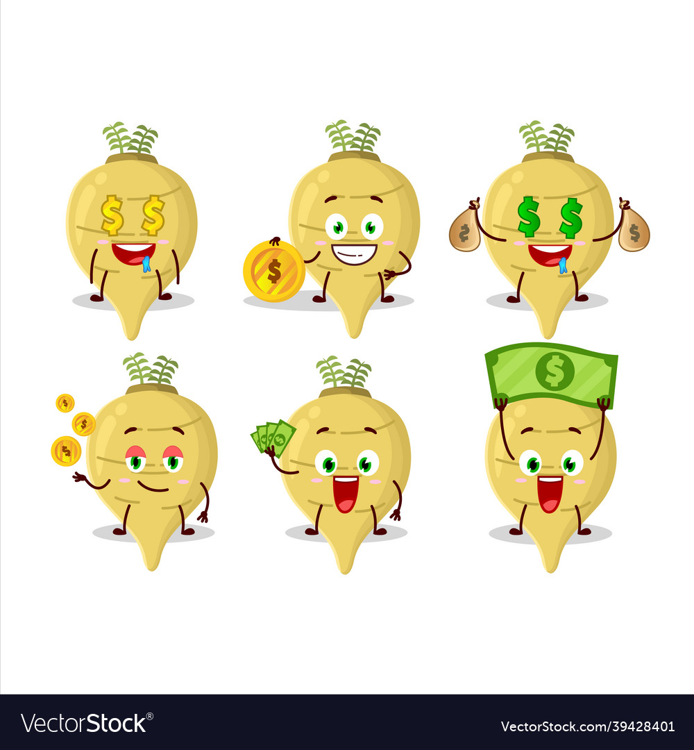 Parsnip cartoon character with cute emoticon Vector Image Parsnip cartoon character with cute emoticon