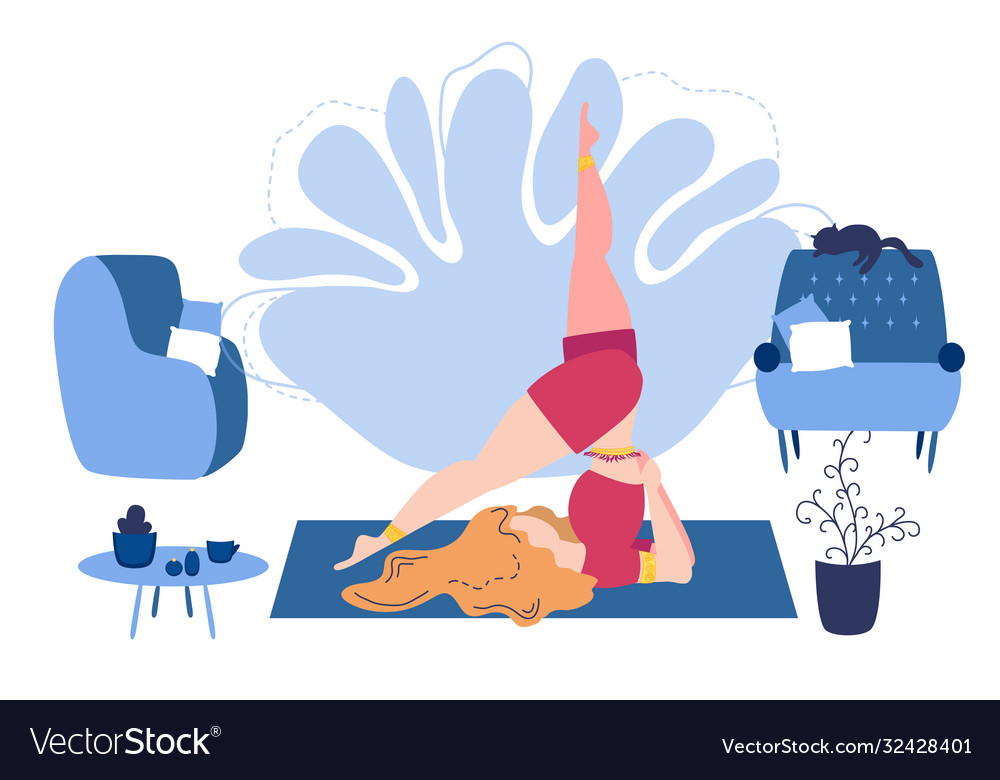 Relaxed young woman enjoying rest girl meditates Vector Image