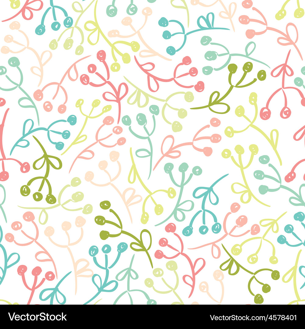 Seamless pattern with doodle flowers Royalty Free Vector