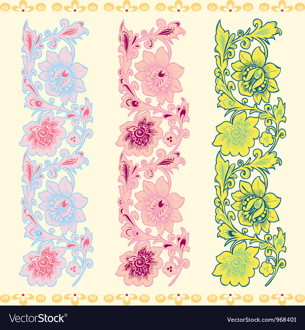 Seamless vertical pattern with a flower