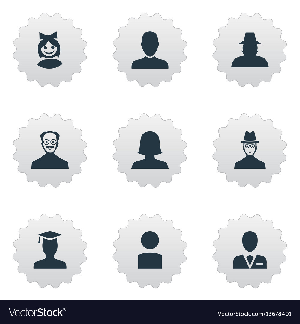 Set of simple member icons Vector Image Set of simple member icons