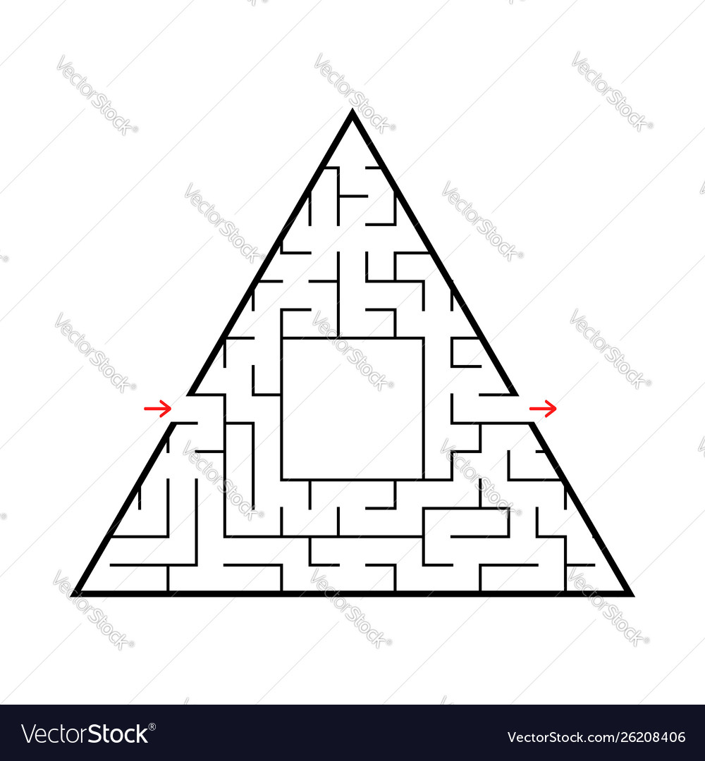 Abstract colored triangular labyrinth black color vector image Abstract colored triangular labyrinth black color