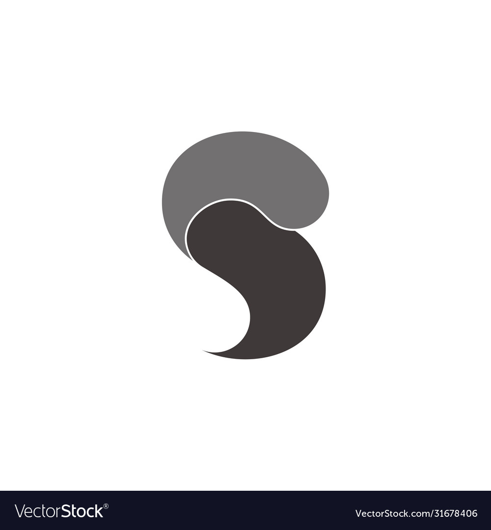 Abstract Letter S 3d Curves Flat Design Royalty Free Vector